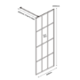 800mm Black Grid Shower Screen for Wet Room & Walk In Shower - Nova