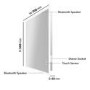 Rectangular Heated Bathroom Mirror with Lights Shaver Socket & Bluetooth Speaker 700 x 500mm - Divine