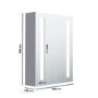 Single Door Chrome Bathroom Mirror Cabinet with Lights 500 x 700mm - Capricorn
