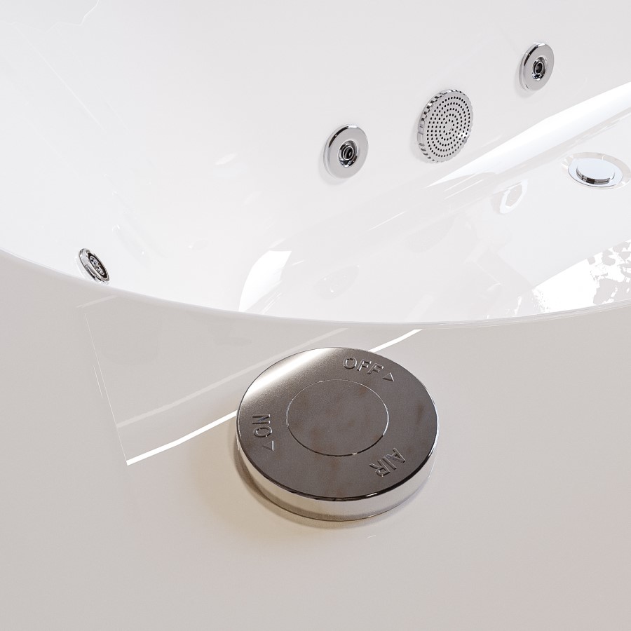 Double Ended Whirlpool Spa Bath with 14 Whirlpool Jets 1800 x 800mm - Burford