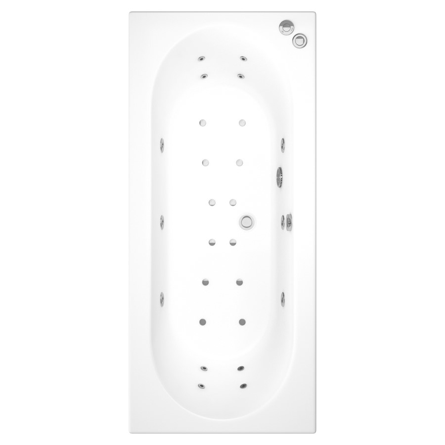Double Ended Whirlpool Spa Bath with 14 Whirlpool & 12 Airspa Jets 1700 x 750mm - Burford