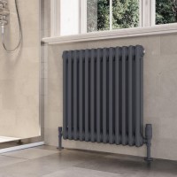 Anthracite Horizontal 2 Column Traditional Radiator 600 x 605mm - Nambi