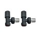 Anthracite Round Angled Radiator Valves