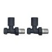 Anthracite Round Straight Radiator Valves