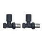 Anthracite Round Straight Radiator Valves