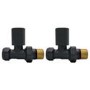 Matt Black Round Straight Radiator Valves