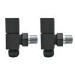 Anthracite Square Angled Radiator Valves
