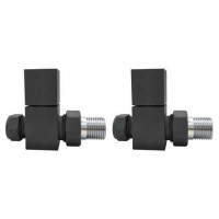 Anthracite Square Straight Radiator Valves