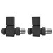 Anthracite Square Straight Radiator Valves