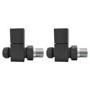 Anthracite Square Straight Radiator Valves