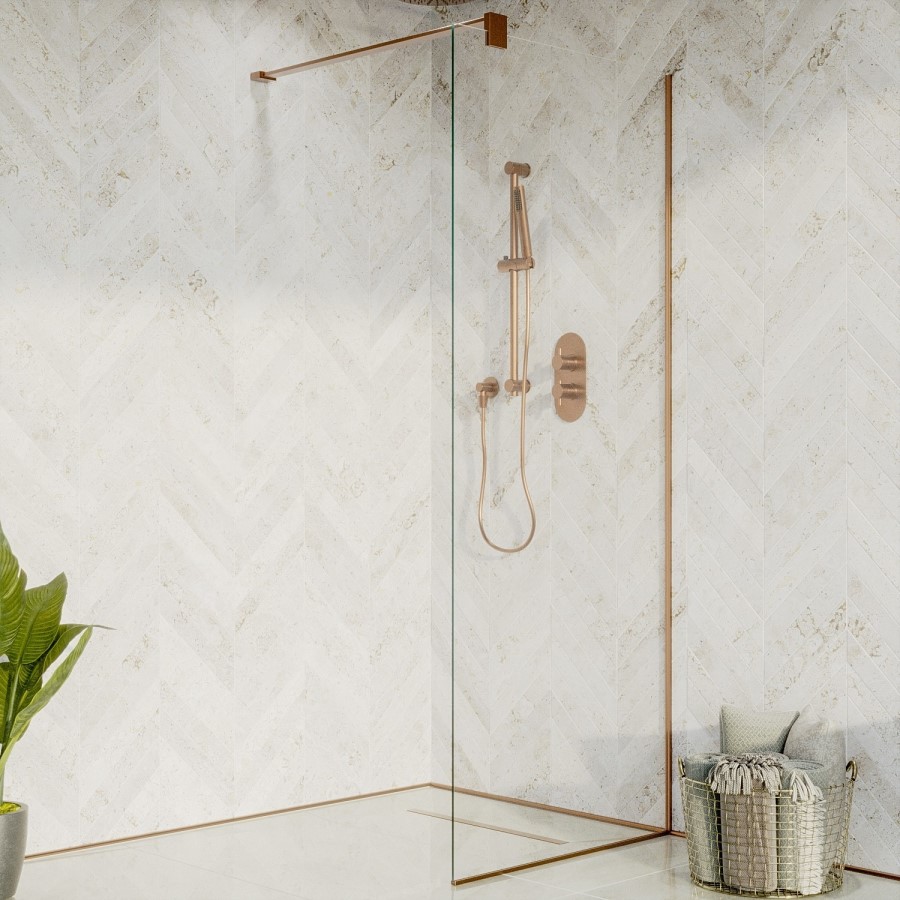 900mm Bronze Shower Screen for Wet Room & Walk In Shower - Live Your Colour