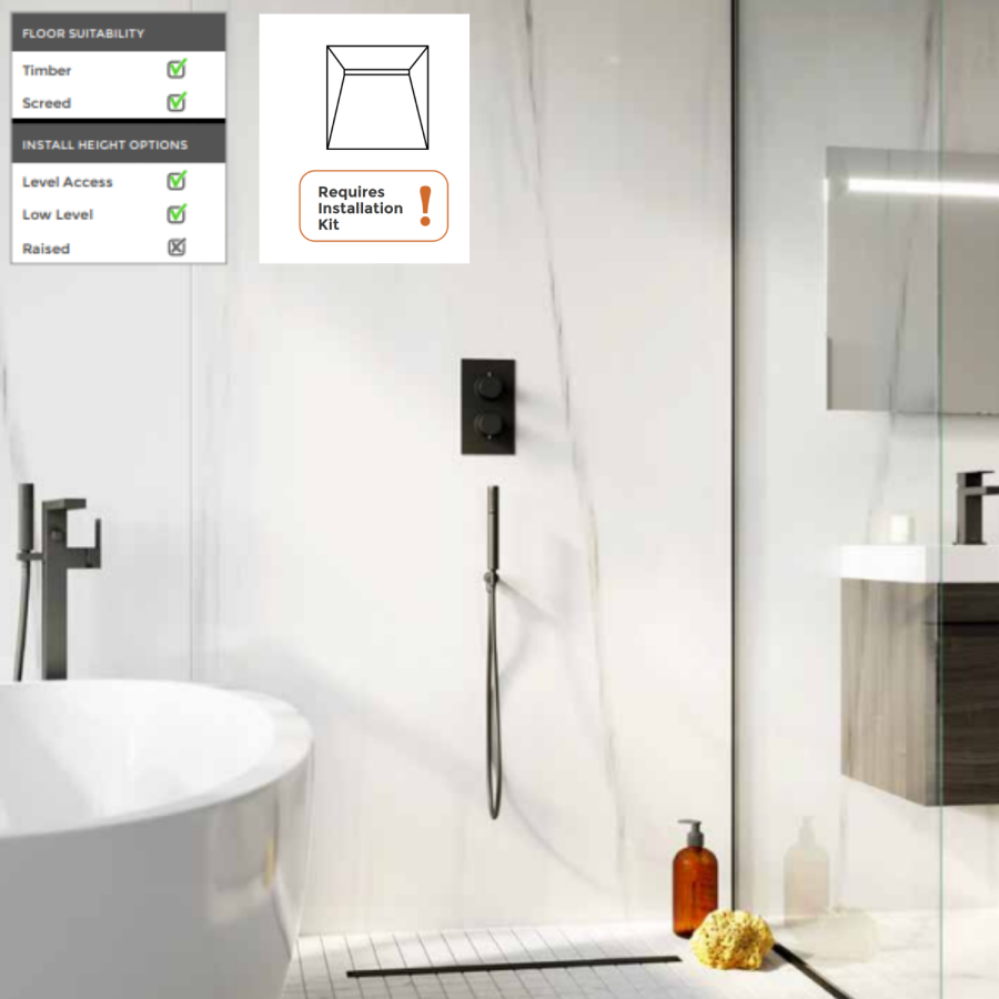 1200x900mm Wet Room Tile-Ready Shower Tray Former 30mm with 600mm Linear End Drain – Live Your Colour
