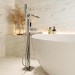 Chrome Freestanding Bath Shower Mixer Tap - Wave