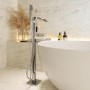 Chrome Freestanding Bath Shower Mixer Tap - Wave