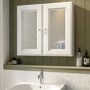 Double Door White Bathroom Mirror Cabinet  667 x 600mm - Westbury