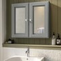 Double Door Grey Bathroom Mirror Cabinet  667 x 600mm - Westbury