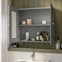 Double Door Grey Bathroom Mirror Cabinet  667 x 600mm - Westbury