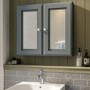 Double Door Dark Grey Bathroom Mirror Cabinet  667 x 600mm - Westbury