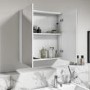 Double Door White Bathroom Mirror Cabinet  600 x 650mm - Pendle