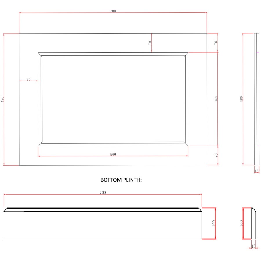 700mm Blue End Bath Panel - Ashbourne