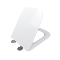 White Square Soft Close Toilet Seat with Quick Release - Boston