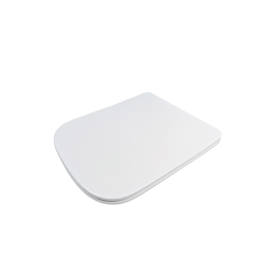 White Square Soft Close Toilet Seat with Quick Release - Boston
