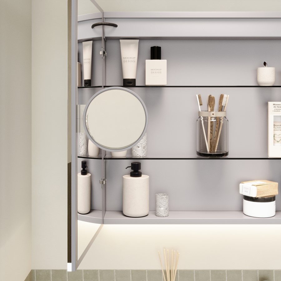 Triple Door Chrome Bathroom Mirror Cabinet with Lights Bluetooth Speaker & Demister 1200 x 700mm - Ursa