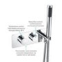 Chrome 2 Outlet Concealed Thermostatic Shower Valve with Hand Shower - Arissa