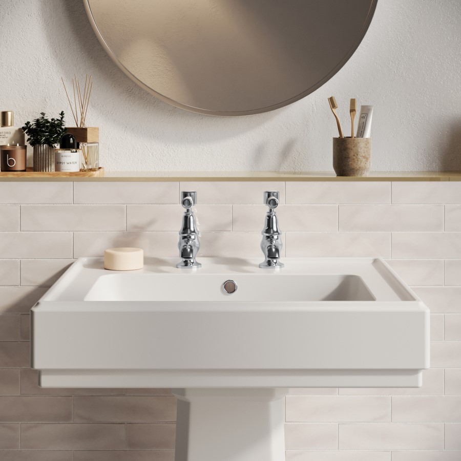 Chrome Basin Pillar Taps - Helston