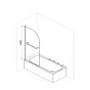 Freestanding Single Ended Left Hand Corner Shower Bath with Chrome Bath Screen with Towel Rail 1500 x 740mm - Kona