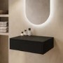 600mm Black Wall Hung Countertop Vanity Unit - Lugo