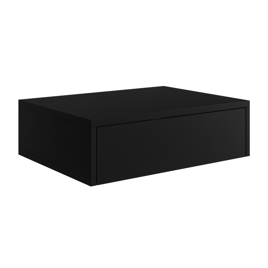 600mm Black Wall Hung Countertop Vanity Unit - Lugo