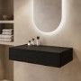 800mm Black Wall Hung Countertop Vanity Unit - Lugo