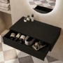 800mm Black Wall Hung Countertop Vanity Unit - Lugo