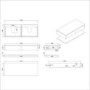ALMOST PERFECT - 1200mm Black Wall Hung Double Countertop Vanity Unit with White Marble Effect Basins and Shelves - Lugo