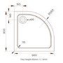 800x800mm Quadrant 45mm White Stone Resin Shower Tray – Pearl