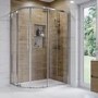 900x760mm Left Hand Offset Quadrant 45mm White Stone Resin Shower Tray – Pearl