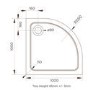 Quadrant Stone Resin Shower Tray 45mm 1000   