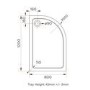 1200x800mm Right Hand Offset Quadrant 45mm White Stone Resin Shower Tray – Pearl