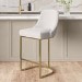 Beige Boucle Kitchen Stool with Gold Legs - Callie