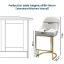 Beige Boucle Kitchen Stool with Gold Legs - Callie