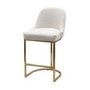 Beige Boucle Kitchen Stool with Gold Legs - Callie