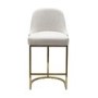 Beige Boucle Kitchen Stool with Gold Legs - Callie
