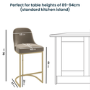 Mink Velvet Kitchen Stool with Gold Legs - Callie