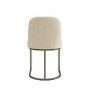 Set of 6 Beige Upholstered Dining Chairs with Brass Legs - Callie