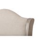 Oatmeal Fabric and Oak Wooden Super King Bed Frame - Camille