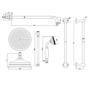 Brushed Brass 2 Outlet Wall Mounted Thermostatic Mixer Shower Set with Hand Shower - Cambridge