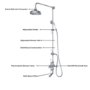 Chrome Traditional Thermostatic Bath Mixer Shower Set with Bath Filler Spout - Slide Rail Kit & Hand Shower - Camden