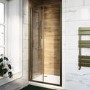 800mm Brushed Brass Bi-Fold Door Shower Enclosure 6mm Glass - Carina