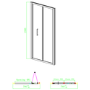 800mm Brushed Brass Bi-Fold Door Shower Enclosure 6mm Glass - Carina